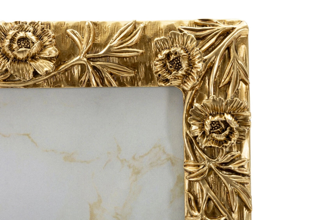 Cornice Poppy 19,8x2x25 cm in Resina e Vetro Oro