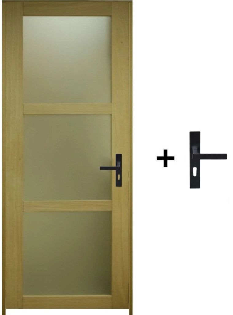 Blocco Porta Vetro Ayous H204 x L73 Pannello Laterale Sinistro a Spinta + Maniglia