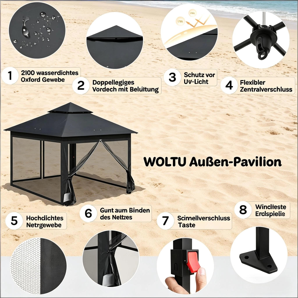 Tenda da giardino esterno a doppia parete tende per feste gazebo esterno gazebo portatile per patio (solo con gazebo)