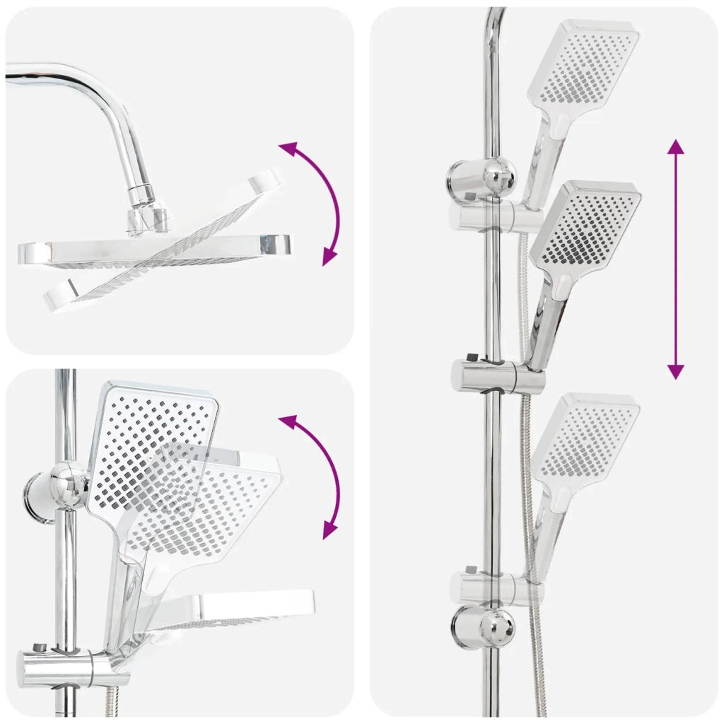 Sistema doccia con soffione Cromato Acciaio Inox 42053770