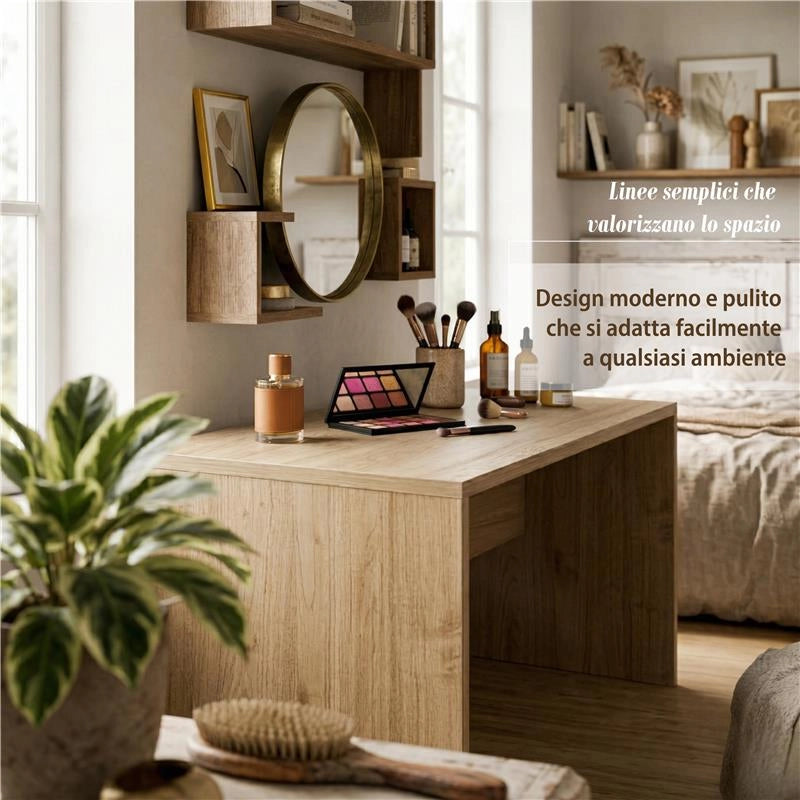 SCRIVANIA RETTANGOLARE MODERNA PER CAMERA DIMENSIONI 76X160X69 CM, COLORE NOCE