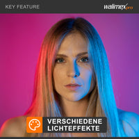 LED Rainbow RGB Stick 18W Set - composto da Rainbow LED RGB Stick, impugnatura, alimentatore, borsa per il trasporto e la conservazione, caricabatterie e 2 batterie