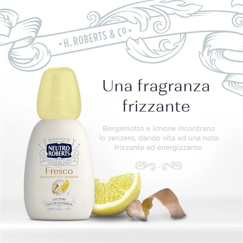 NEUTRO ROBERTS DEODORANTE VAPO FRESCO GIALLO BERGAMOTTO E ZENZERO CON PURO OLIO DI GLICERINA 75ML
