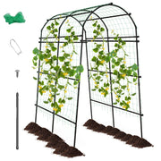 Traliccio ad arco per piante rampicanti con struttura in metallo rivestito in PE, Supporto per verdure alto 230cm-Decorazioni da giardino