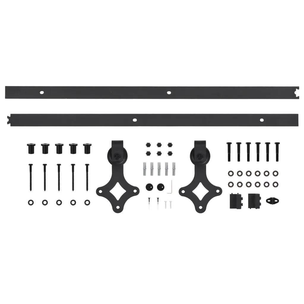 Kit di Binari per Porte Scorrevoli SKIEN 183 cm Acciaio Nero 145260