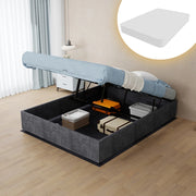 letto tela e metallo grigio 140 x 200 cm