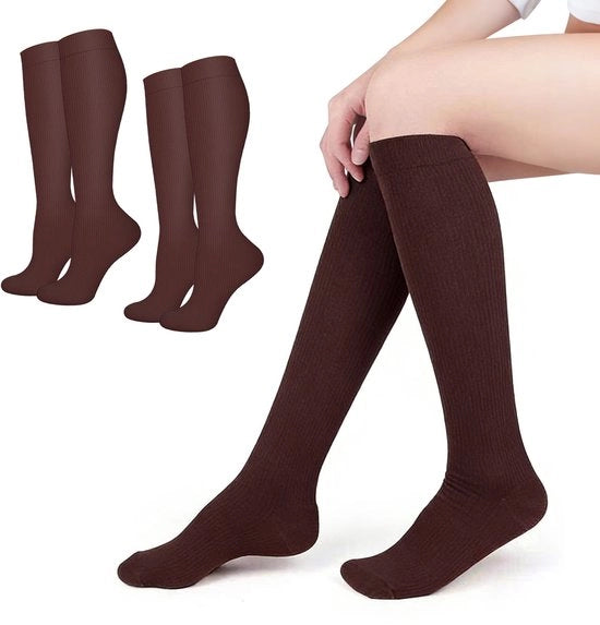 Due paia di compressi sportivi unisex - 15-20 mmHg compressi per la circolazione - Medico, corsa, sport, cura, viaggio - L/XL (dimensione consigliata 40-46)