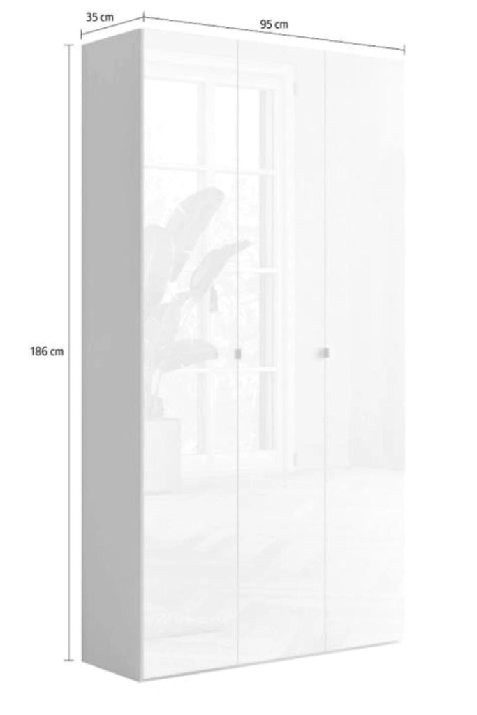 Mobile Portascarpe Pertiche, Scarpiera 12 Ripiani, 95x35x186h cm Bianco Lucido