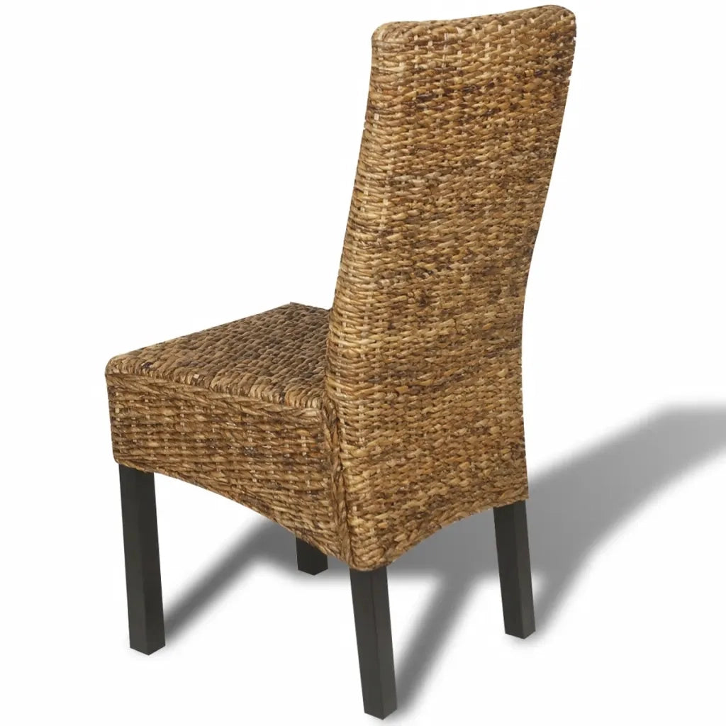 Sedie da Pranzo 4 pz in Legno Massello di Mango e Abaca 274200