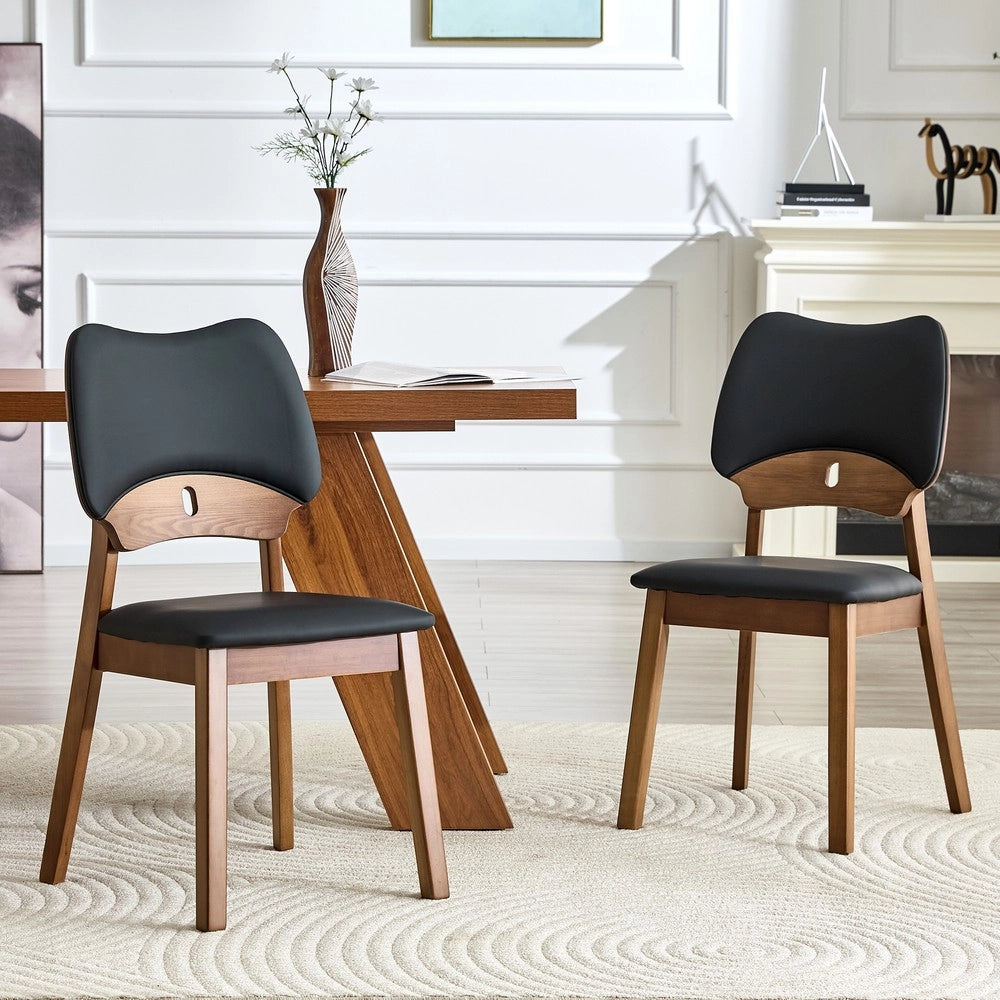 Set 2 Sedie da Pranzo con Schienale a Farfalla ¨C MINIMAL ¨C Seduta Imbottita, Legno, Design Moderno