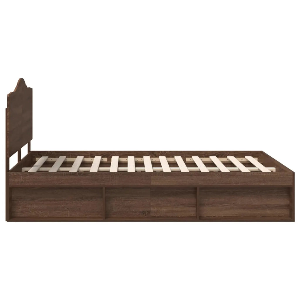 Struttura del letto Rovere Marrone 140 x 200 cm Pino massello