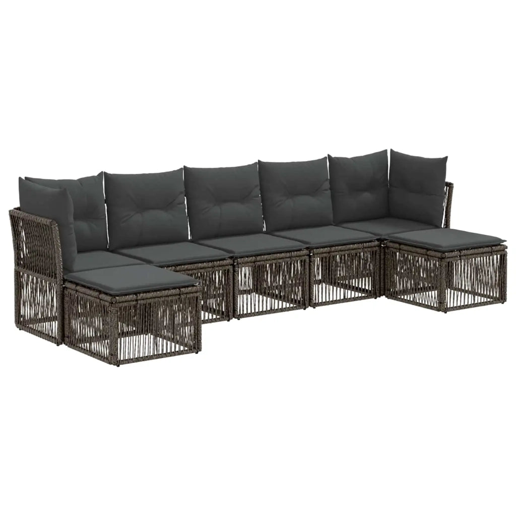 Set Divano da Giardino 7 pcs Grigio polyrattan 3434309