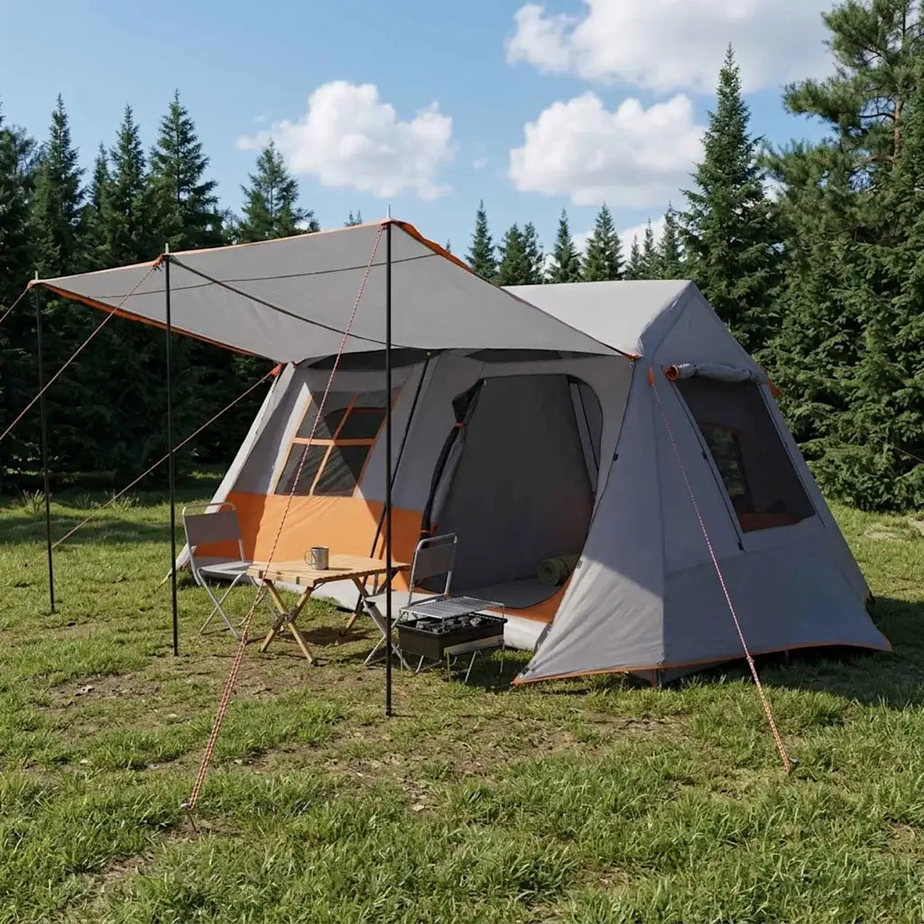 Tenda a tunnel Grigio e arancione 400 x 278 x 182 cm 42017435