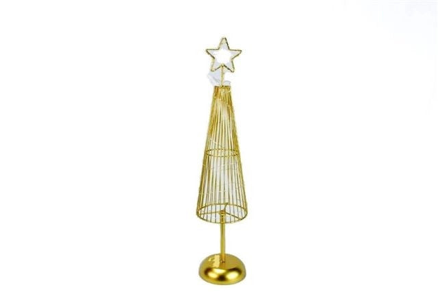 Decorazione Natalizia Forma Albero di Natale con Filo Luminoso 55 cm