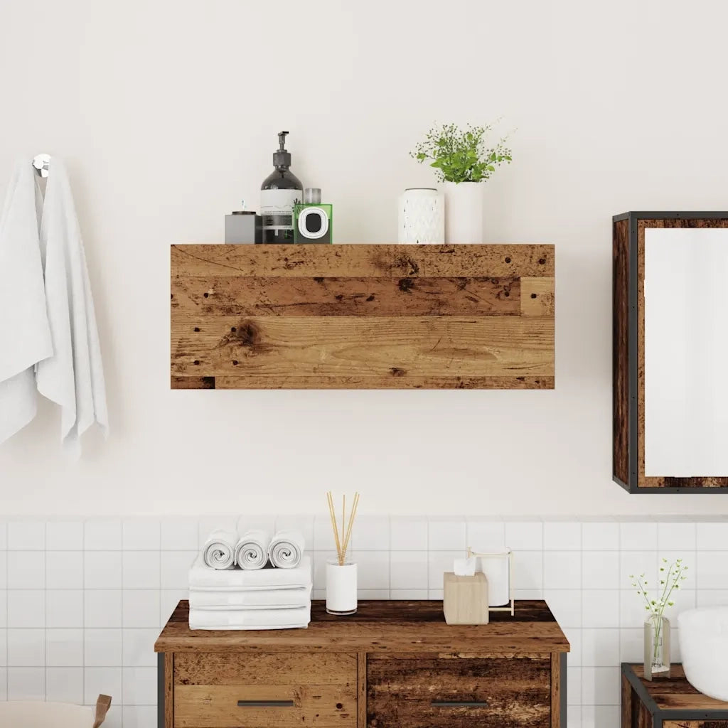 vidaXL Mobile da Bagno Legno Antico 80x25x30 cm in Truciolato