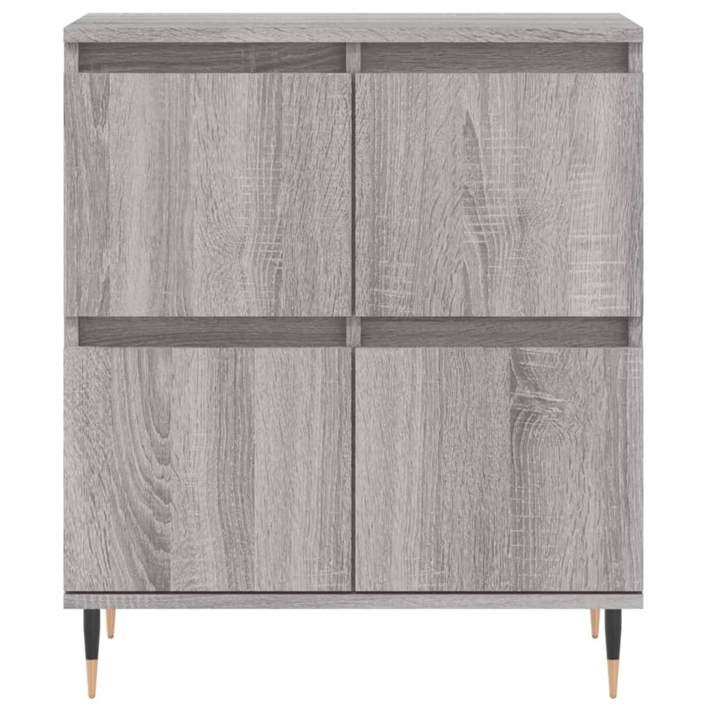 Buffet credenza cassettiera armadio mobile contenitore organizer per cucina soggiorno salotti 3 pezzi legno ingegnerizzato Sonoma grigio 02_0037176