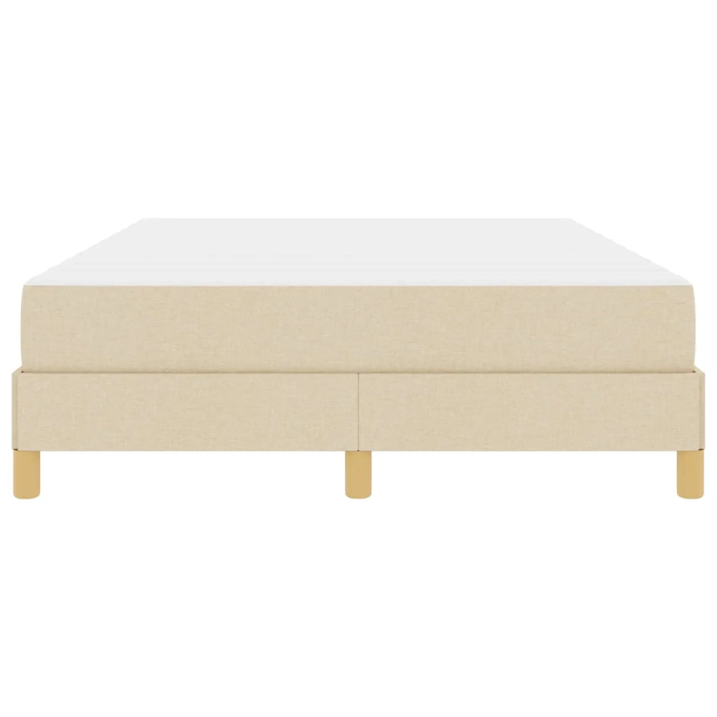 Letto a molle con materasso Crema 160 x 200 cm Tessuto