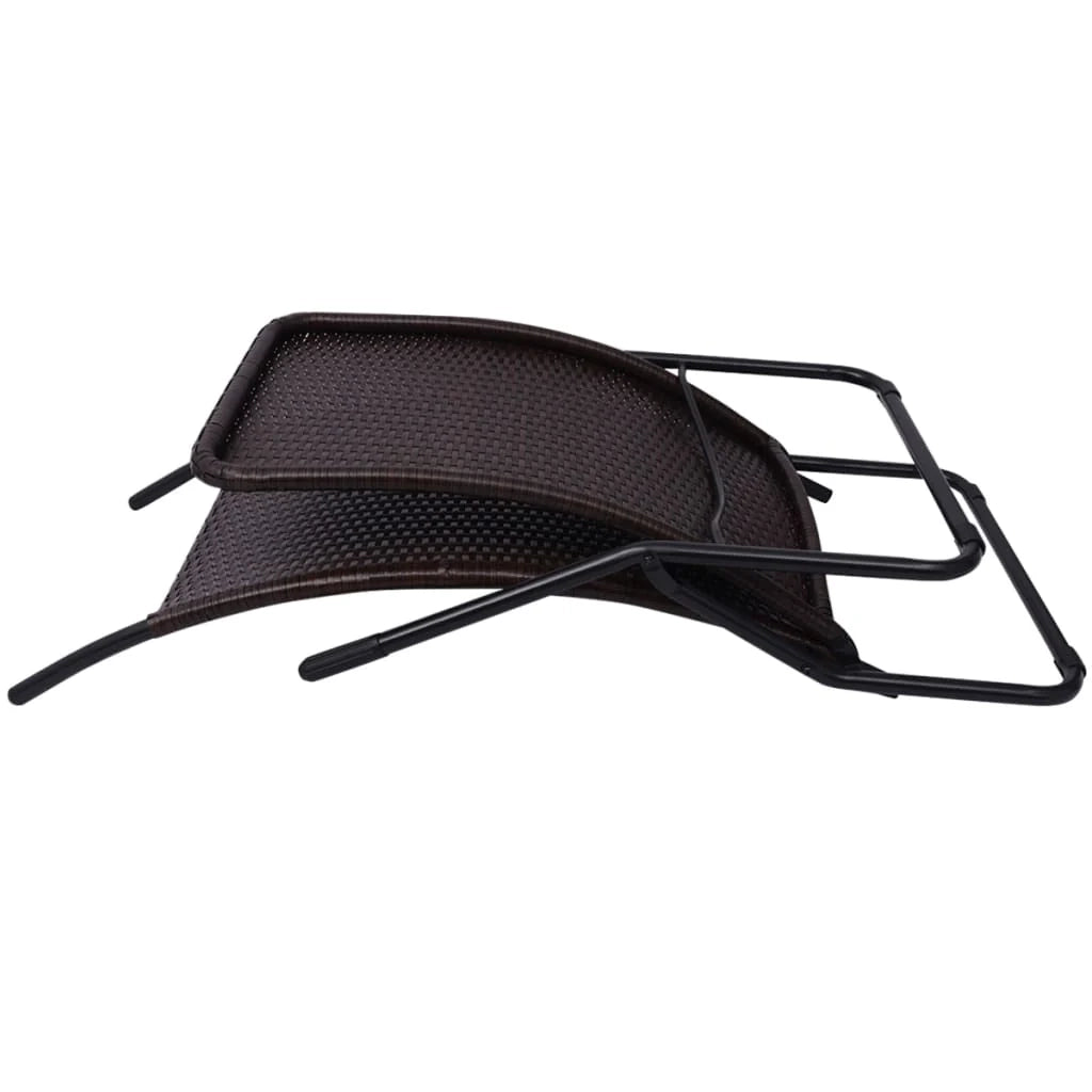 Lettino prendisole sedia a sdraio lettino prendisole letto da giardino mobili da giardino mobili da esterno 61 x 147 x 95 cm pieghevole rattan sintetico marrone 02_0012883