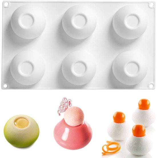 Forma di cioccolato a 6 fori - Muffiniera in silicone - Resistente al calore - Flessibile - Antiscivolo - Resiste al lavaggio in lavastoviglie