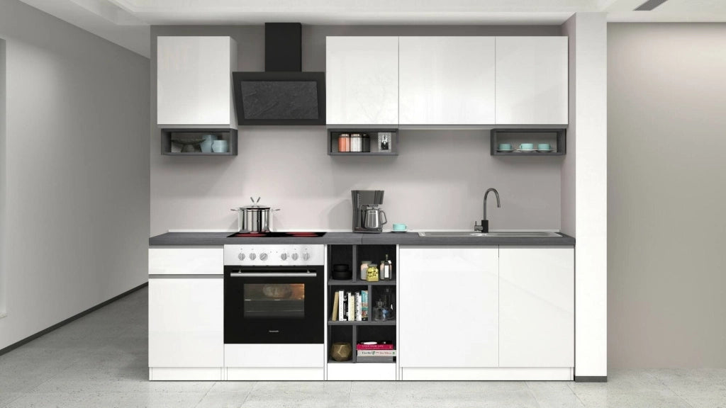 Cucinino Attimis, Cucina un Cassetto Made in Italy, Bianco Lucido