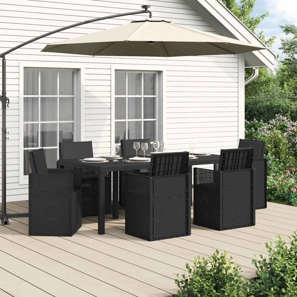 Set da Pranzo per Giardino con cuscino 7 pcs Antracite PP 3430072