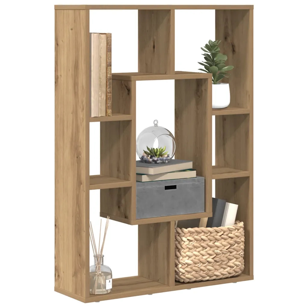 Libreria-Scaffale per Libri-Mobile di Stoccaggio Rovere Artigianale 63x20x90 cm in Truciolato
