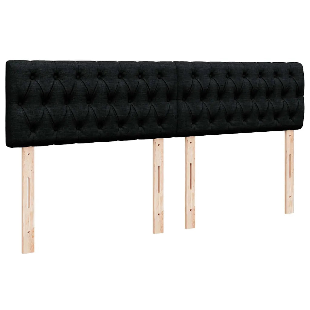 Giroletto a Molle con Materasso Nero 200x200 cm in Tessuto