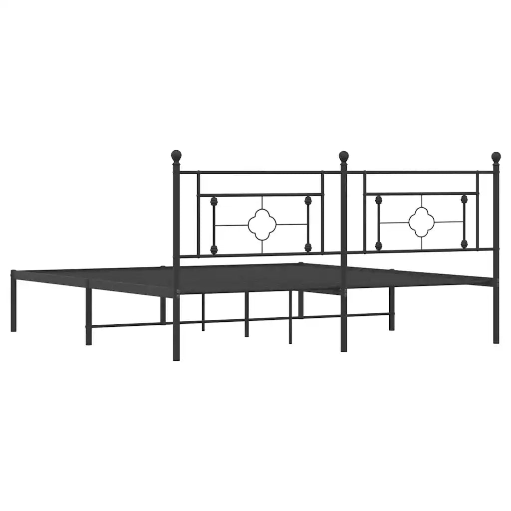 Giroletto con Testiera in Metallo Nero 183x213 cm 374344