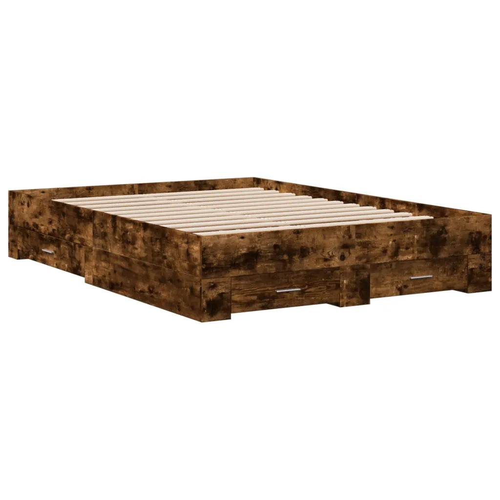 Giroletto con Cassetti Rovere Fumo 120x200 cm Legno Multistrato 3280395