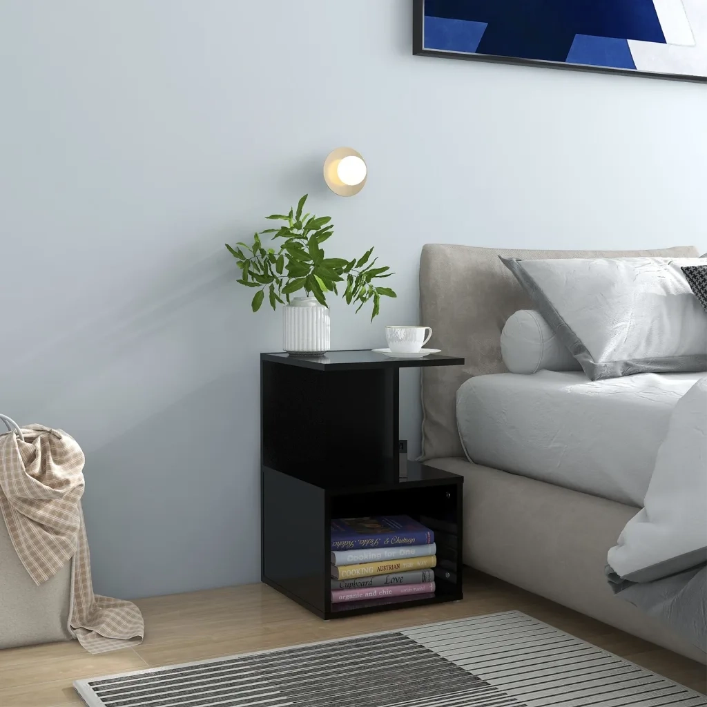 Comodini 2 pz Neri 35x35x55 cm in Legno Multistrato 806349