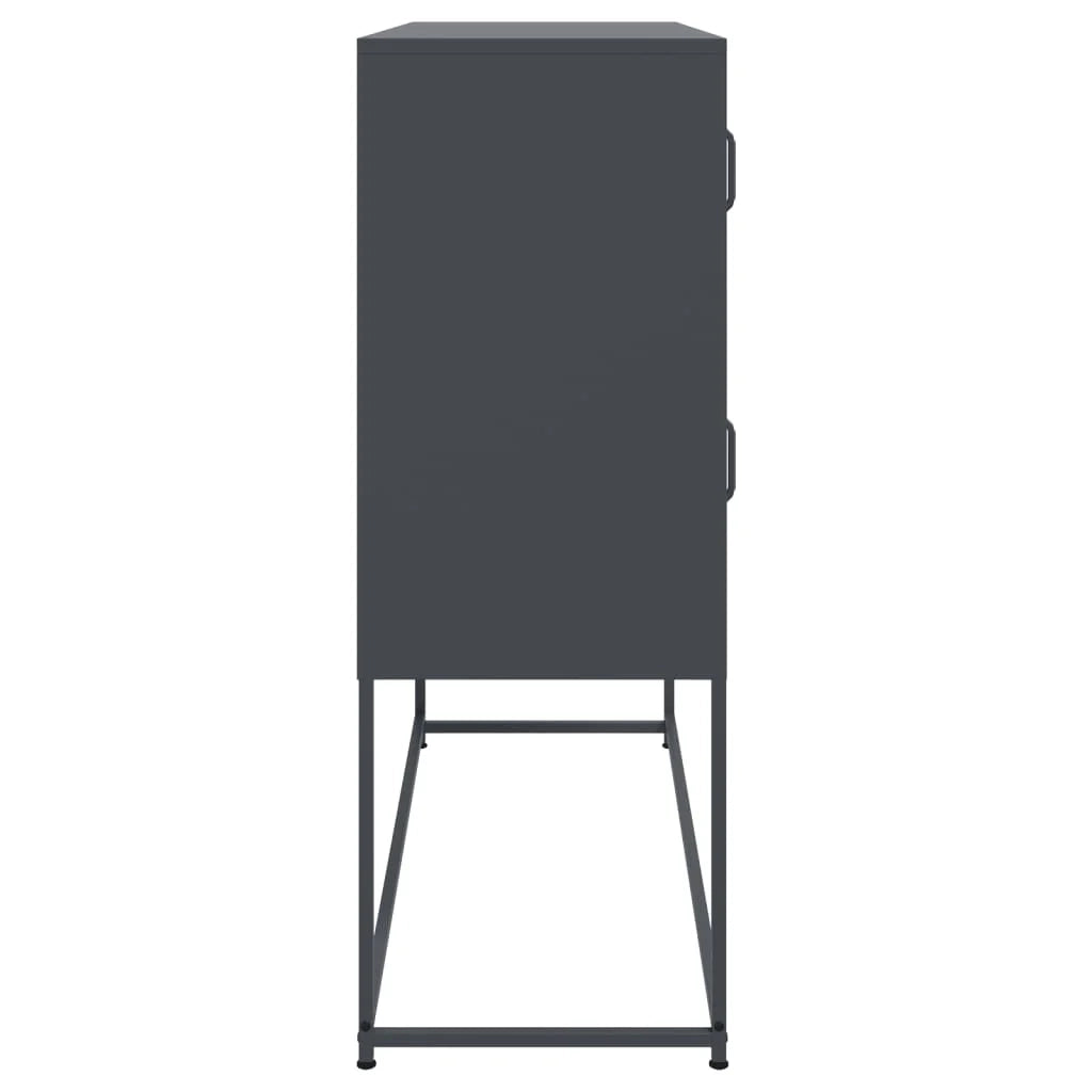 Buffet credenza cassettiera armadio mobile contenitore organizer per cucina soggiorno salotto 100,5 x 39 x 107 cm acciaio antracite 02_0029683