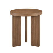 Tavolino fisso rotondo con base a tre gambe - in MDF - 53 x 53 x 11.2 cm - noce