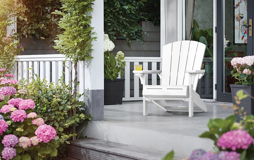 Sedia da Giardino Keter Alpine Adirondack 80x93x93 cm con porta bicchiere Bianco