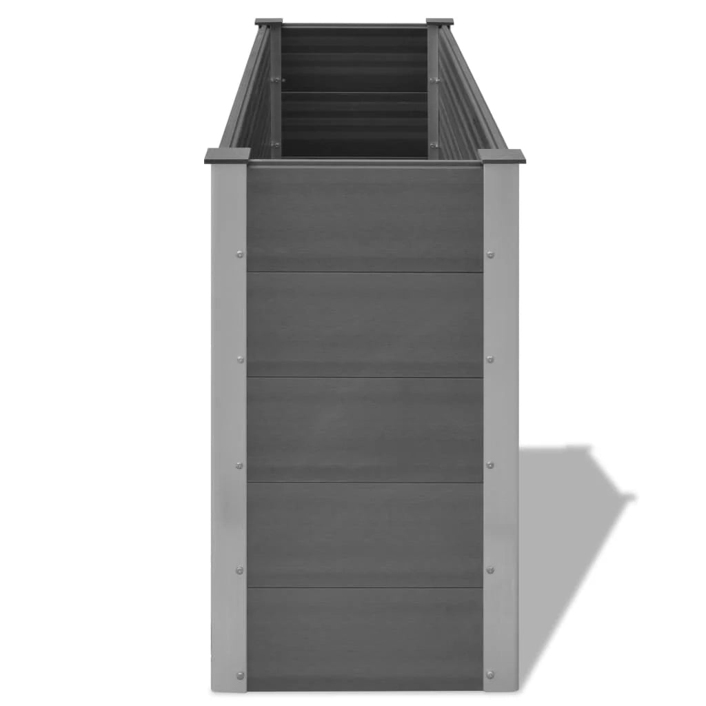Fioriera rialzata per piante e fiori giardino WPC 150 x 50 x 91 cm grigio 02_0001241