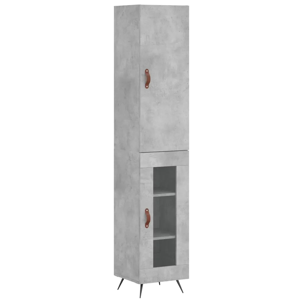 Credenza | Madia | Buffet da pranzo | Armadio da pranzo Grigio Cemento 34,5x34x180 cm in Legno Multistrato