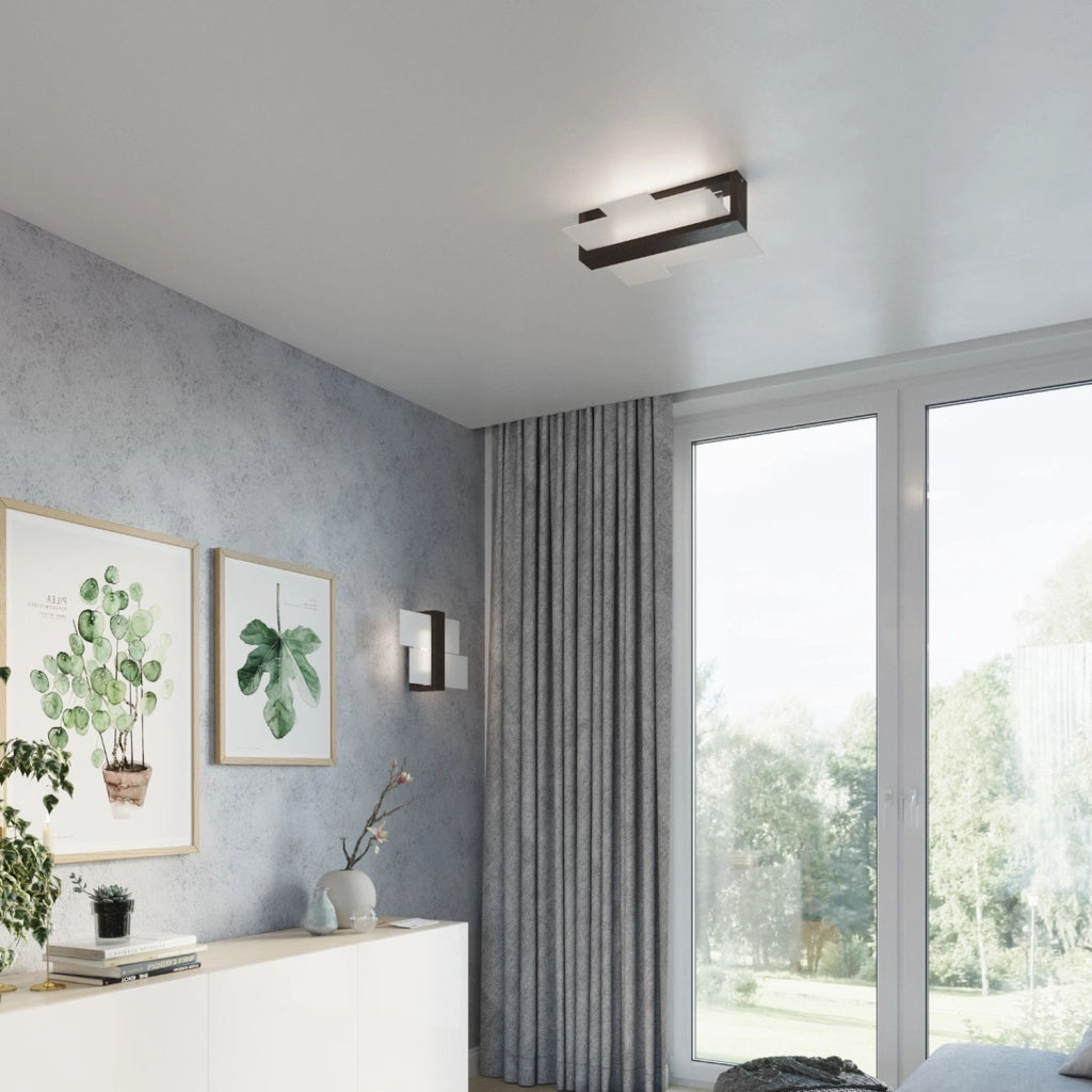 Plafoniera Pure Lume REBIRD 2 luci legno wengé E27