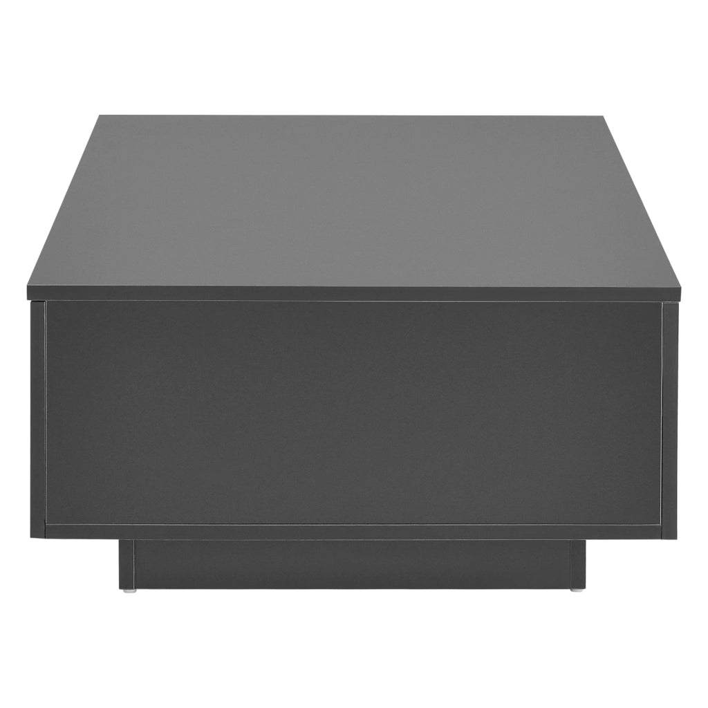 Tavolino da salotto di design con 4 cassetti, elegante mobile contenitore moderno in truciolato 95 x 60 x 31 cm grigio scuro opaco 03_0008435