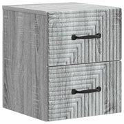 Mobiletto da notte a muro Grigio Sonoma 34,5 x 33 x 40 cm
