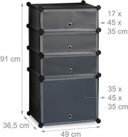 Scarpiera con 4 scomparti 91 cm nero 13_0001635_2