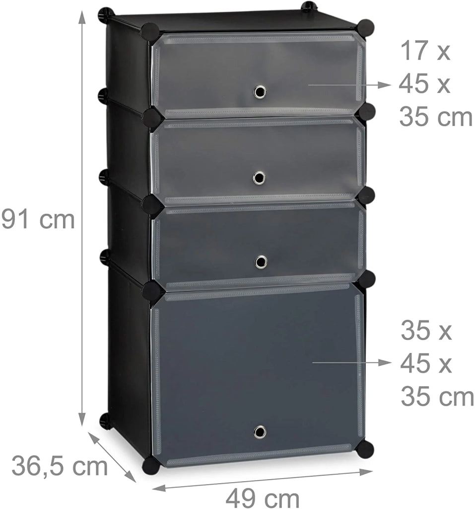 Scarpiera con 4 scomparti 91 cm nero 13_0001635_2