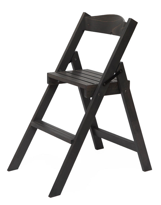 Sedia Scala Pieghevole 51x41xh75 cm in Legno Faggio Massello Grigio Scuro