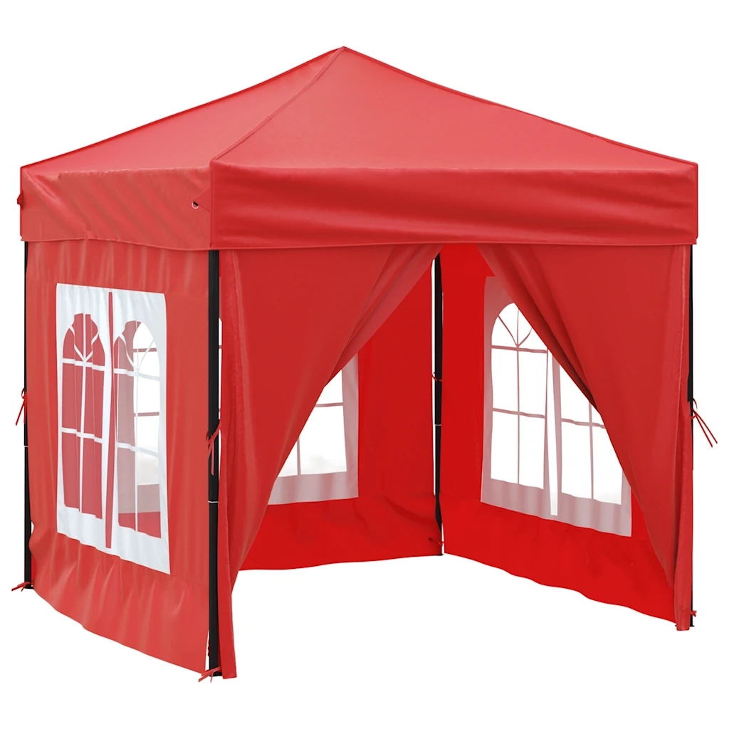 Tenda per Feste Pieghevole con Pareti Laterali-Tenda Gazebo Rosso 2x2 m 678868