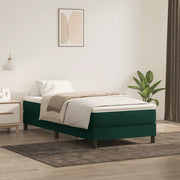 vidaXL Letto a Molle senza Materasso Verde Scuro 90x220 cm Velluto