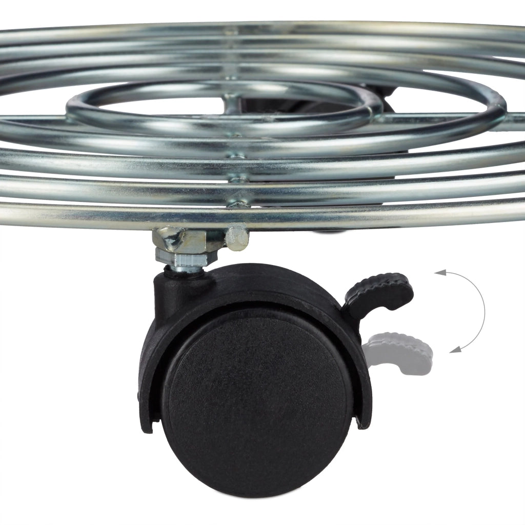 Supporto per piante con ruote e freni portavaso rotondo in metallo 32 cm 13_0002153