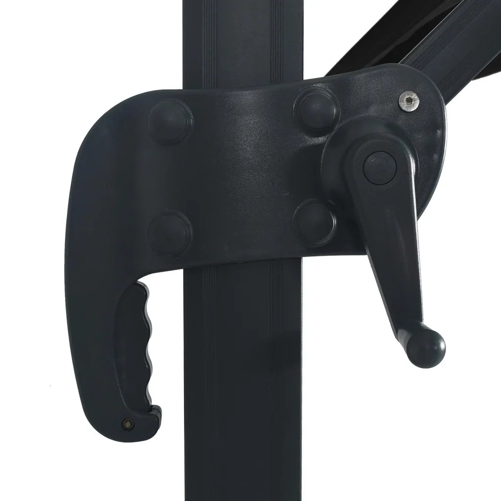 Ombrellone a braccio con illuminazione LED regolabile 400 x 300 cm poliestere nero 02_0045932
