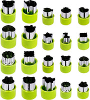 Forme per verdure e frutta, in acciaio inossidabile, con impugnatura protettiva, per decorazione di torte, biscotti, fondant, biscotti, dolci, 20 pezzi