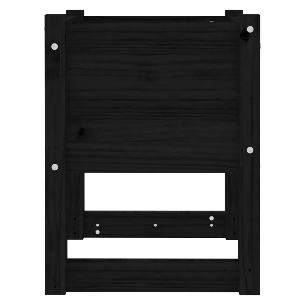 2 pz Fioriere | Cassetta per fiori | Vaso Nero 40x40x52,5 cm in Legno Massello di Pino