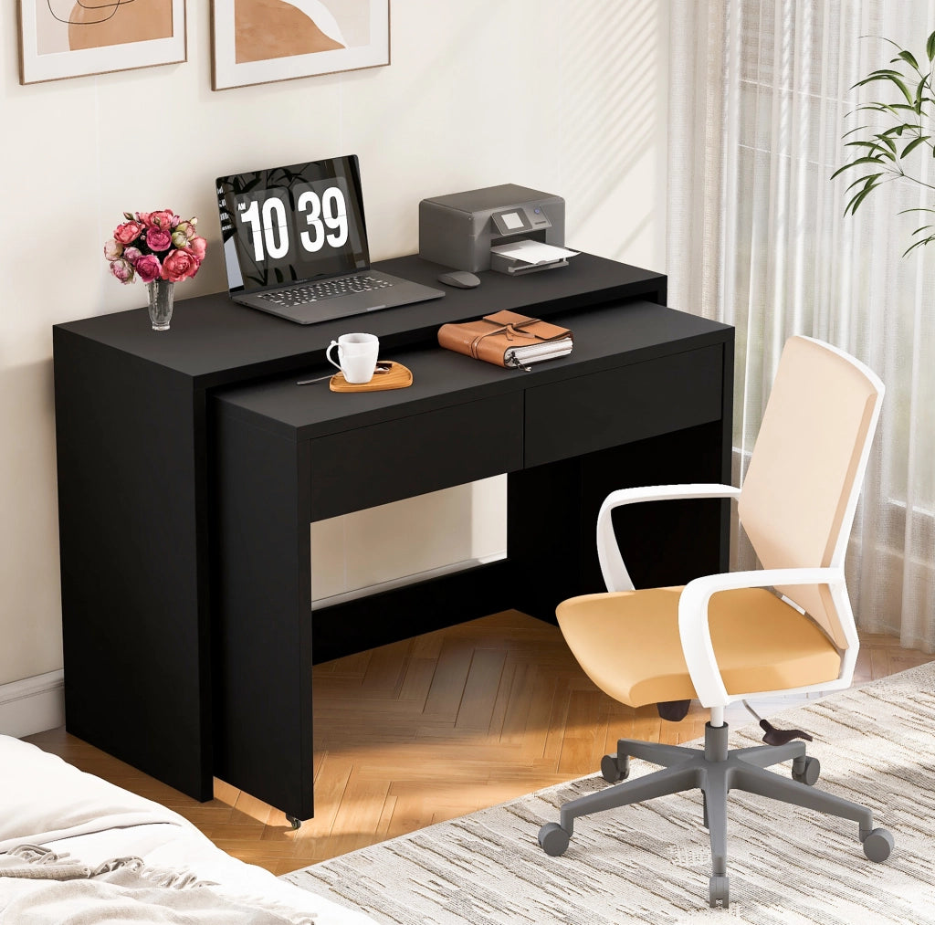 SCRIVANIA 2 in 1 110x40x78 cm Nero in truciolare