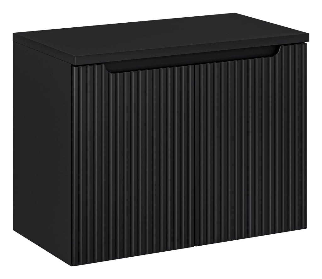 Set mobili bagno 80 cm con piano Nova Black 80 x 1401 x 40 cm