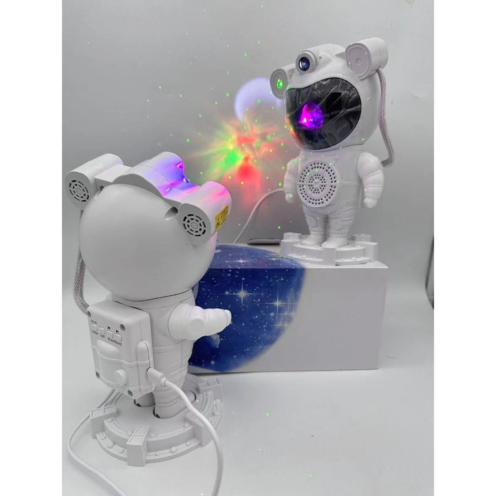 Trade Shop - Proiettore Galassia Luce Notturna Forma Astronauta Altoparlante Bluetooth Telecomando -